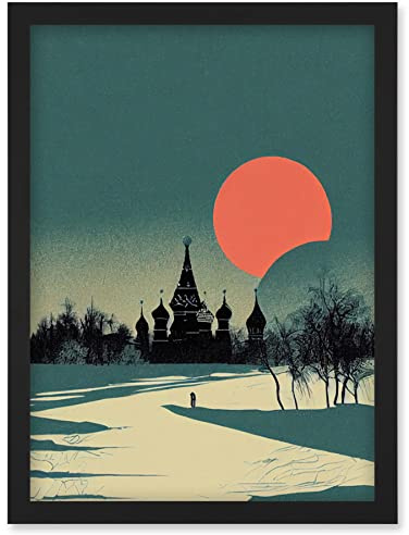 Wee Blue Coo Winter Sun Orthodox Church Kiev Ukraine Artwork Framed Wall Art Print A4