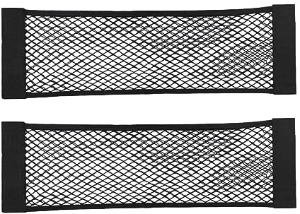 Filet Rangement de Coffre Voiture, Filet de Rangement de Coffre élastique, Filet de Stockage Voiture Sac avec Magic Sticker pour Voiture Bagages 70X25cm 2pièce
