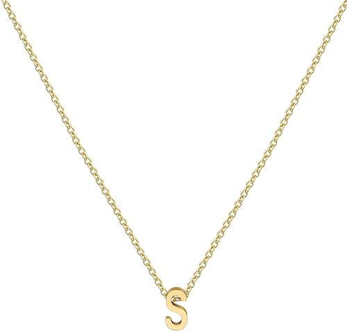YeGieonr Halskette Dame Gold, Edelstahl Initialen Buchstaben Anhänger Kette,18K Vergoldet A-Z Buchstabenkette, Personalisierte Geburtstagsgeschenke für Frauen und Mädchen