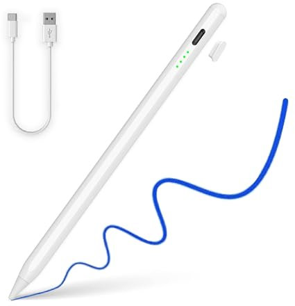 ICOVERI Lápiz para Tablet iPad, Pencil iPad Compatible con iPad 10/9/8/7/6, iPad Pro 11/12.9, Air 3/4/5, Mini 5/6. Stylus Pencil con Detección, Inclinación, Rechazo de Palma y Adsorción Magnética