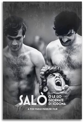 VZRSQZK Filmposter für die Hundert und zwanzig Tage von Sodom Poster, dekoratives Gemälde, Leinwand-Wandposter und Kunstdruck, modernes Familienschlafzimmer-Dekor-Poster, 60 x 90 cm