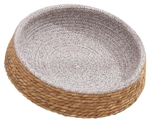 FOMIYES Woven Dog Sleeping Nest Mat Comfortable Washable Grass Willow Braided round Bed for Small Dogs and Puppies in Home
