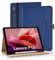 Vkooer Case for Lenovo Tab P12 12.7 inch 2023 with Pencil Holder (Model TB370FU) PU Leather Folio Cover with Auto Sleep/Wake Multi Angle Stand - Blue