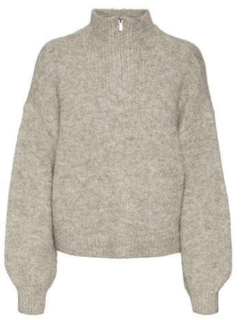 VERO Moda Damen Vmawsome Ls Zipper Pullover Boo Strickpullover (1er Pack)
