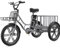 ELEKGO 20 Zoll E Bike Dreirad, 48V 18AH abnehmbare Batterie Tragfähigkeit 200 KG, Fettreifen + hinterer Gepäckkorb und Scheinwerfer, Lastenfahrrad, Elektro-Dreirad für Reichweite bis zu 40-60Km (GARY)