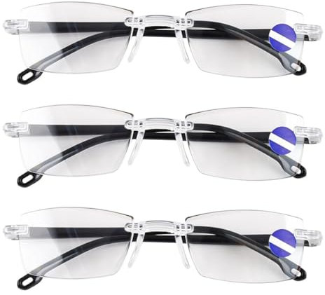 Tomedeks 3 Stück Autozoom-Brille Für Presbyopie, Autozoom-Lesebrille, Auto Zoom Lesebrille, Auto Zoom Reading Glasses, Klare Fokus-Brille Mit Automatischer Anpassung Für Damen Und Herren(+3.0)
