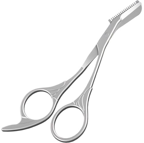 Brow Scissors Augenbrauenschere mit Kamm, 5,63 Edelstahl -Brauenschere, rostbezogene Augenbrauenschneider für Damen, Trimmenschere