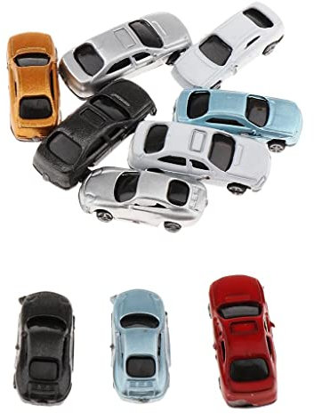 EHJRE 5X Modellini di Auto in Scala 1/87, Modellini di Auto in Plastica per Modellismo in 1:8, Set di Auto E Camion in Scala, Veicoli in Scala, 1: 150 Non Brillante