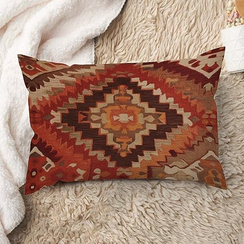 Yelolyio Lendenkissenbezüge, Terrakotta, Kelim, türkischer Stil, dekorativer Kissenbezug, Baumwollleinen, Kissenbezug für Couch, Sofa, Schlafzimmer, Heimdekoration, Einweihungsgeschenk