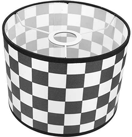 CRILSTYLEO Karierter Lampenschirm Tischlampenschirm Stofflampenschirm Ersatz für E27 Stehlampenschirm