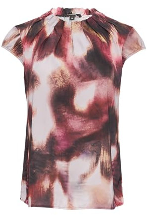 comma Satinbluse mit Raffung und Kappärmeln Flieder 34