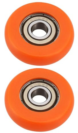 OTOTEC 2 Stück Rudergeräte Sitzräder Außendurchmesser 36 Mm Breite 10 Mm Innendurchmesser 8 Mm Nylon Edelstahl Rollrad mit Lager Tragkraft 67 Kg Orange