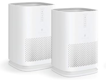 Air Purifier - Pack of 2 White Air Purifiers with H13 HEPA Filter - Perfect for Bedrooms, Nurseries, Dorms and Offices