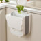 Foldable Hanging Trash Bin with Lid, 10L Kitchen Waste Bin Hanging with Sliding Lid, Plastic Cupboard Bins for Kitchen Cabinet Door, Motorhome, Bathroom, Bedroom, Living Room, Office (White)