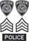 5er Set Police Sergeant Abzeichen – Hochwertige Aufnäher zum Aufbügeln & Aufnähen | Gestickte Bügelpatches für Karneval, Fasching, Kostüm | USA Patch Applikation