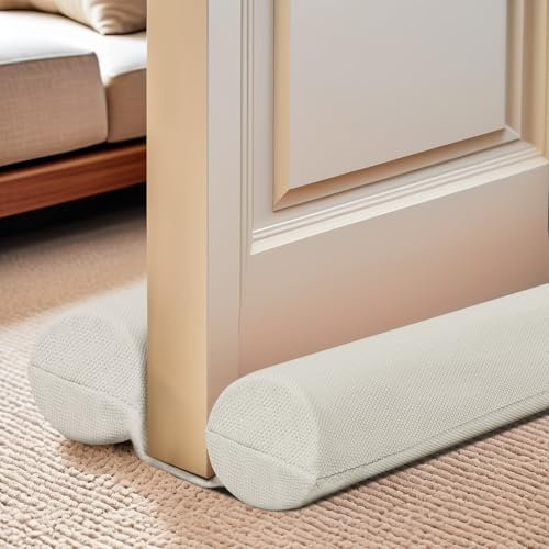 MI CASA Under Door Draught Excluder, 90cm Double Side Draught Excluder for Bottom of Doors Under Door Seal Reduce Noise Draft Excluder Cushion, Grey