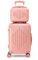LALAHO Set de 2 Valises avec Vanity Case, Grande Taille, Valise Cabine, Petite, ABS avec Coins Renforcés, roulettes Pivotantes 360°, Cadenas et Poignée Télescopique (Or Rose)