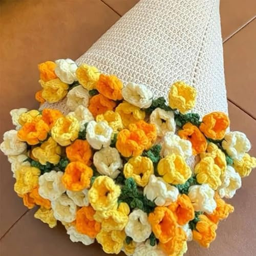 Crochet Flowers Rose Bouquet Blanket Handmade, Soft and Lightweight Romantic Rose Flower Bouquet Knitted Throw Blankets, Finished or Material Package, Gift for Mom