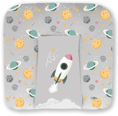 Kikido Wickelauflage 75x70 cm - Shuttle - Baby Wickelauflagen Wasserfest, Abwaschbar und Pflegeleicht - Wickelunterlage Weich Tragbare, Leicht zu Reinigen - Universal-Wickelauflage 70x75