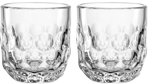 LEONARDO HOME GOCCE Espressoglas • 2 Stück • 60 ml • 2 Espressotassen • Espressoglas für Siebträger • Spülmaschinengeeignet • Tropfenstruktur • Transparent • Klares Design • 055179