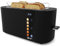 Balter Toaster 4 Scheiben, Touch Bedienung, Langschlitz, Edelstahl, Brötchenaufsatz, LCD Display Langschlitztoaster, Auftaufunktion, Brotzentrierung, TS-34 Schwarz matt