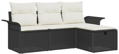 vidaXL Gartensofa-Set 4 STK. Poly Rattan