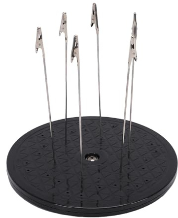 YUEHISY Rotierender Farbspritz-Drehteller, um 360° Drehbare Drehtellerbasis mit 6 Clip-Sticks, Zum Modellieren, Basteln und Präsentieren