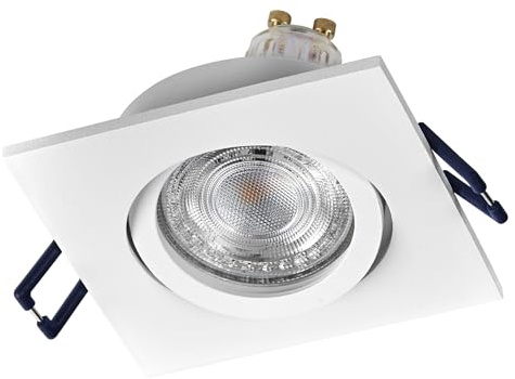 Osram Spot Set LED Einbaustrahler Quadrat Flexibel Weiß | Spot Set Recess GU10 Adjustable Square, Spot lights and ceiling spots, Sandweiß, 25000 h, 3-Pack