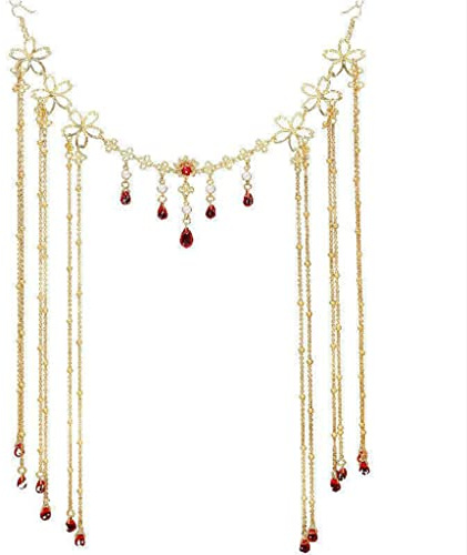 Jazuaiao Fée pour tête chaîne bijoux bandeau chinois cheveux décors femmes front pour coiffes avec goutte Penda visage voile masque or argent couleur mariage clip voiles pour femmes décor
