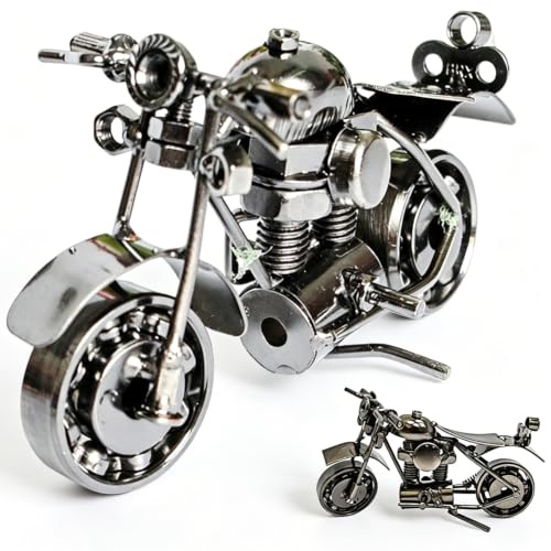 CDLIZW Retro Motorrad Modell,Motorrad Deko Handwerk,Metall Motorrad Ornamente,Eisen Motorrad Modell,für Retro Sammeldekoration,Geschenke Dekoration Home,Schreibtisch-Dekor