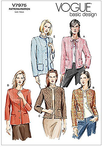 Vogue Patterns V7975 Size D 12-14-16 Misses' Petite Jacket