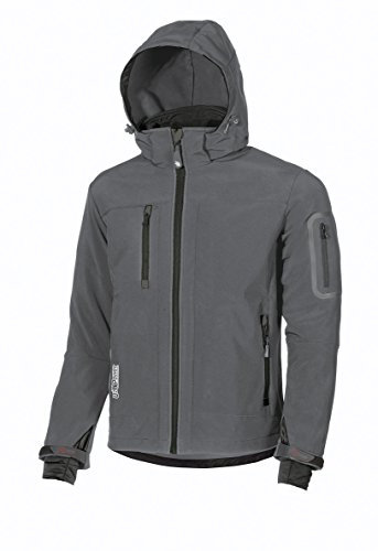 U-Power Metropolis, giacca in pile da uomo Soft Shell, abbigliamento invernale casual, con cappuccio, tessuto elasticizzato, impermeabile, giacca a vento, cappotto imbottito con zip intera (GREY METEORITE_4XL)