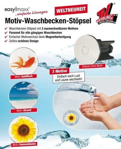 easy!maxx Motiv-Waschbecken-Stöpsel