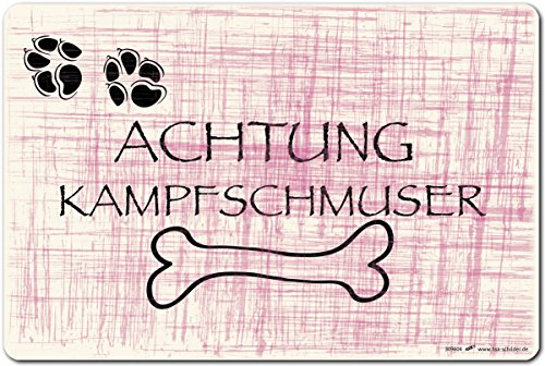 PST-Schild - Achtung Kampfschmuser (Pfoten Tatzen) - Gr. ca. 30 x 20 cm - 309604