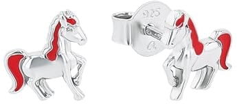 Prinzessin Lillifee Kinder-Ohrstecker Pferde 7 mm 925 Silber rhodiniert Emaille - 541954