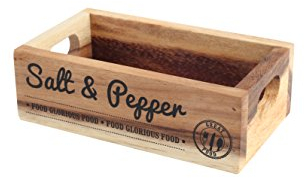 T&G 27051 Rustic Acacia Food Glorious Food ‘Salt & Pepper’ Mill Crate / Work Surface and Dining Table Protector, 16 x 9 x 5 cm,90 x 50 x 160 mm