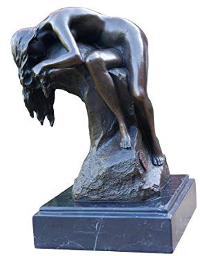 Antike Fundgrube Bronze Figur Skulptur Einer nackten Frau, die auf einem Felsen liegt (5339)