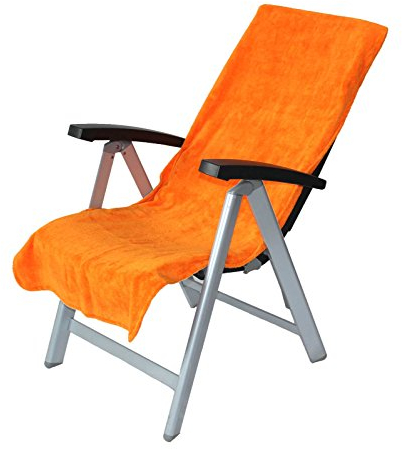 PremiumShop321 Schonbezug Auflage Gartenstuhl Campingstuhl Twin-Star 95° waschbar 60x130 - orange