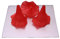 DIY- 10 Acryl Blüten Perlen 41x35mm, Kelche, Lilien, Röcke, Rot