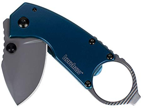 Kershaw, Taschenmesser, Antic Framelock, Klinge: 4,4 cm, blau, Klappmesser, Daumenpin, Taschenclip