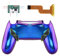 eXtremeRate Dawn Remap Kit pour ps4 Manette JDM-040/050/055, Coque Arrière Modifiée avec 4 Palettes Boutons pour ps4 Controller, Caméléon Violet Bleu