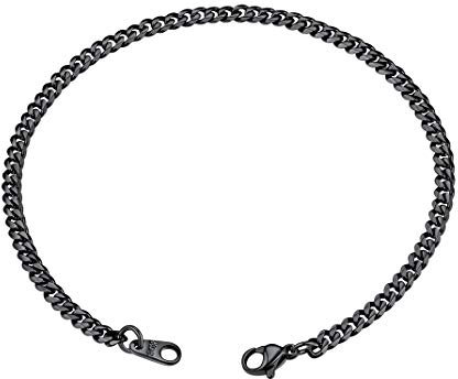 GoldChic Jewelry Bracciale Cubano Miami da 3.5mm, Cordolo Piatto Hip-Hop 21 cm per Uomo