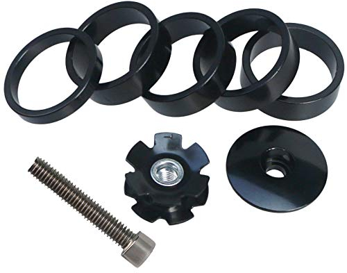 GANOPPER Bicycle Headset Stem Top Cap Cover Bolt 1-1/8 (28.6mm) Aluminum Bike Handlebar Stem Spacer MTB Headset Spacers