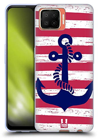 Head Case Designs Gestreift Anker Soft Gel Handyhülle Hülle kompatibel mit Oppo F17