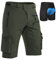 Hiauspor MTB-Hose-Herren-Kurz-Radhose-Fahrradhose-Herren Schnelltrocknend Mountainbike Hose Atmungsaktiv Radlerhose Wanderhose Cargo Trekking Bermuda für Outdoor (Grün mit Unterwäsche, 2XL)