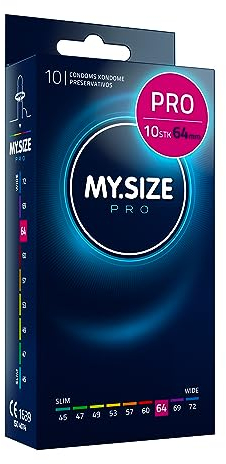 MY.SIZE PRO Condones ÉLITE, talla 6, 64 mm, XXL, 10 piezas - Látex Vytex extra puro, fácil de abrir