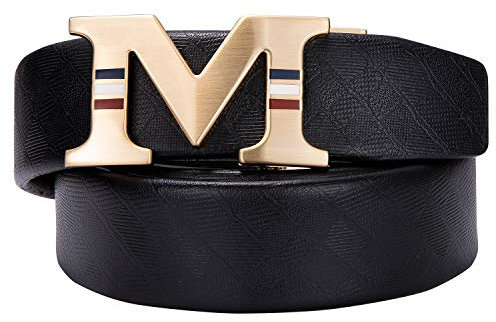 YOHOWA Herren Ratschen Bürtel, Echtleder gürtel mit automatischem Schnallen mode-Geschenkset für Herren