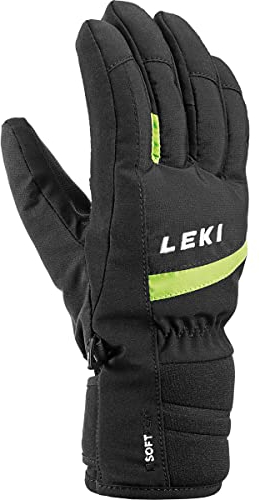 LEKI Max Junior Schwarz, Jungen Fingerhandschuh, Größe 3 - Farbe Black - Lime