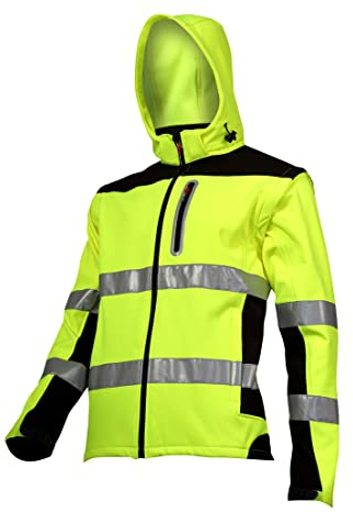 Lahti PRO Warnschutz-Jacke Softshell Arbeitsjacke | Größe: S | Farbe: Neongelb | Warnschutz-Pilotenjacke | Warnjacke | Berufsjacke | Schutzjacke | Herrenjacke mit reflektierenden Streifen