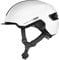 ABUS Urban Helm HUD-Y - mit magnetischem, aufladbarem LED-Rücklicht & Magnetverschluss - cooler Fahrradhelm für den Alltag - Damen und Herren - Weiß Glänzend, Größe L, L (57-61 cm)